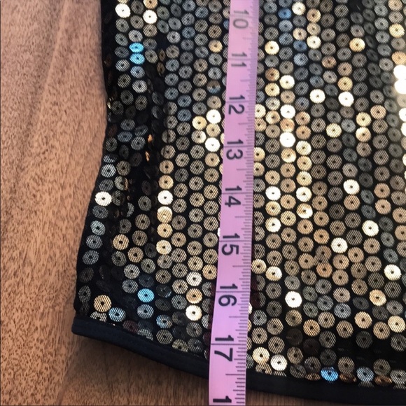NWT Victoria Secret Gold Sequins with Black Mesh Overlay Top. - Picture 3 of 7